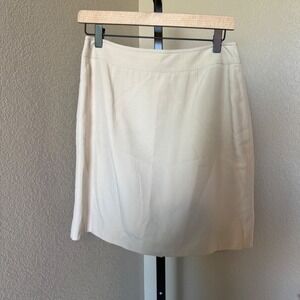 Hugo‎ Buscati 100% Silk Skirt Beige Career Wear Business Casual Women's Size 10